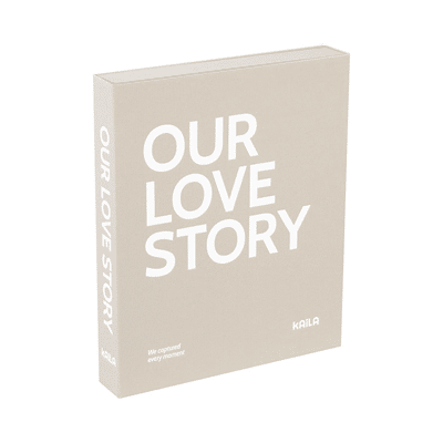 Michelle-Koffietafelboek-KAILA OUR LOVE STORY Grey - Coffee Table Photo Album (60 Zwarte zijden