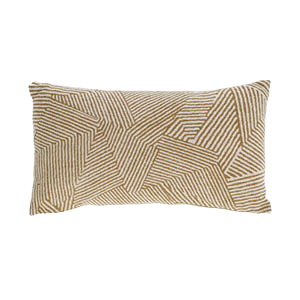 Michelle-Sierkussen-Devi 100% katoenen kussenhoes met beige en bruine strepen 30 x 50 cm