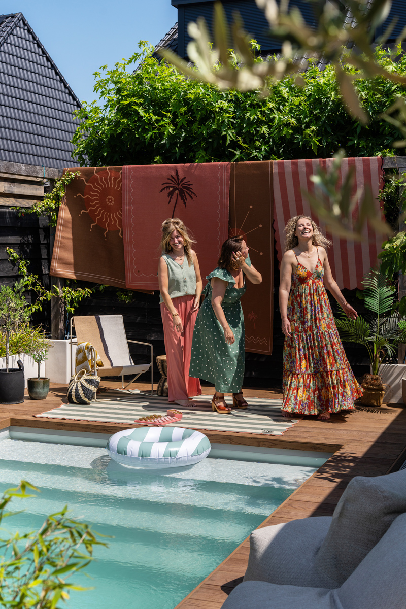 Tuinkleden van The Home Style Club in roze met Ibiza vibe, Kleurrijk!