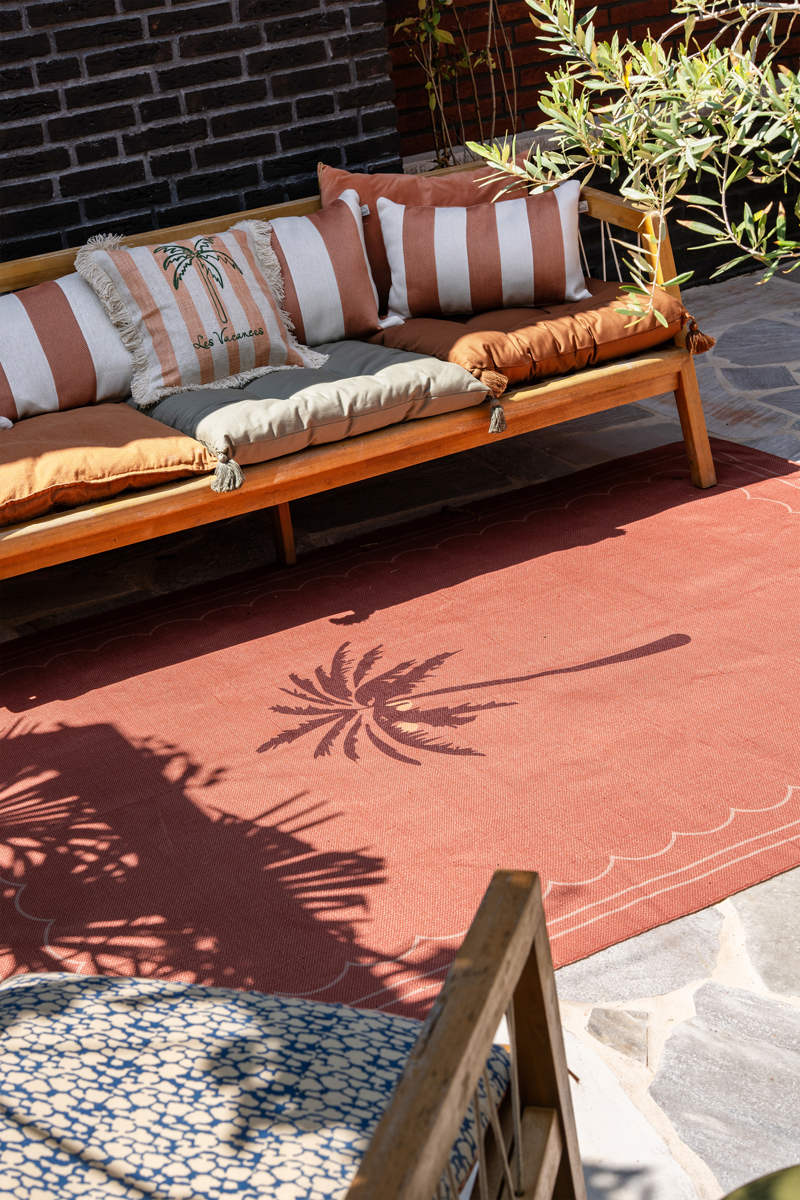 The Home Style Club buitenkleden collectie - Van terra buitenkleden met palmboom