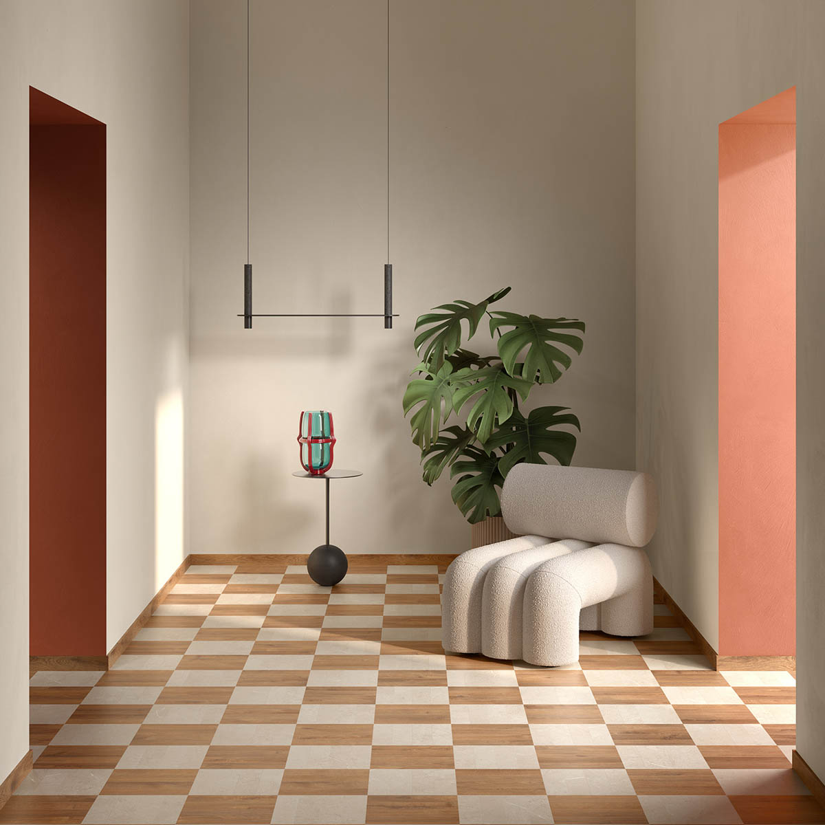 checkerboard patroon vloeren trends 2026