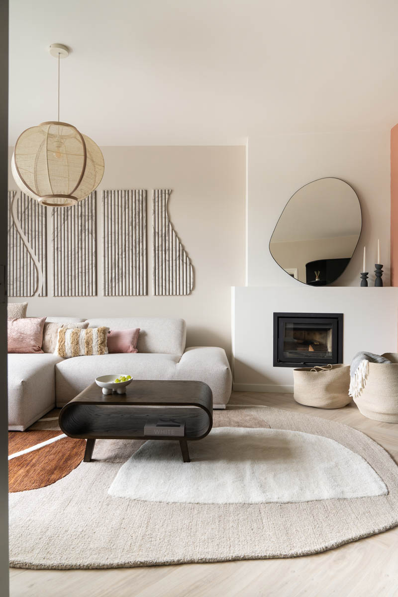 Japandi kunstwerk met akoestische wandpanelen maken DIY groot kunstwerk van meerdere panelen in zwart wit 